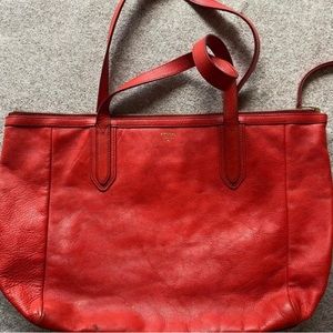 Red fossil purse